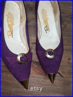 1950s Shoes Flat, Purple Approx. Size 6.5 to 7