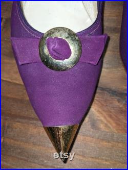 1950s Shoes Flat, Purple Approx. Size 6.5 to 7