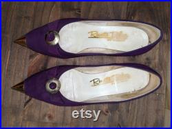 1950s Shoes Flat, Purple Approx. Size 6.5 to 7