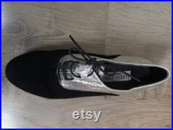 20s vintage style Jessica Jones custom metallic jazz dance spectator shoes