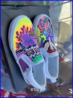 Abstract Design Custom Vans Women's Size 6.5