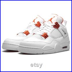 Air Jordan 4 Retro Orange Metallic, Jordan Shoes, Air Jordan, Unisex Basketball Hypebeast Sneakerhead Kicks Shoes Actual Photos