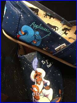 Aladdin and Jasmine Custom Painted Toms