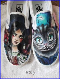 Alice in Wonderland custom Vans shoes