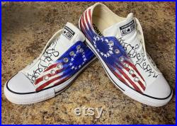 American flag with WE THE PEOPLE. Hand painted converse