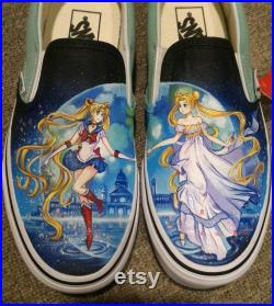 Anime shoes,manga shoes,custom vans shoes,hand painted shoes,anime fan gift ,hand painted