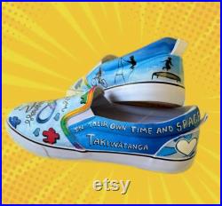 Autism Awareness Shoes. Custom and made to order- Slip-on style sneakers. Select Vans or Generic shoe brand. Artwork on ALL sides.