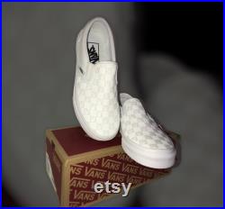 Bad Bunny Glow in the Dark Checkerboard Slip-On Vans Ready to Ship