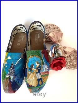 Beauty and the Beast Stained Glass Painted Toms