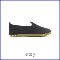 Black Nubuck,medieval shoes,Mediterranean,Turkish,Yemeni,Organic,Hand Made,Genuine Leather Shoes.Flat shoes.slips on