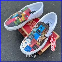 Book Lovers Teacher Librarian Custom Black Slip On Vans