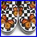 Checkerboard_Monarch_Butterfly_Custom_Vans_Brand_Slip_on_Shoes_01_skgx