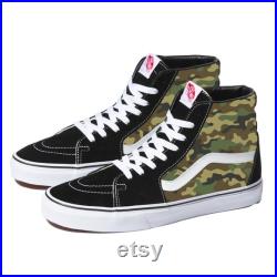 Classic OG Camo Green Camouflage Custom Sk8 Hi Vans