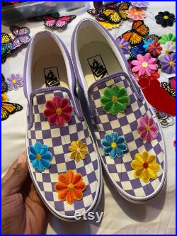 Colored Checkered Butterfly Vans