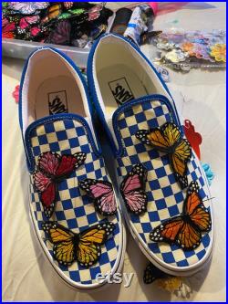 Colored Checkered Butterfly Vans