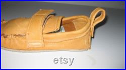 Cow Hide Shoe with Leather Strip closures