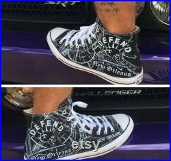 Custom Black Converse Chuck Taylor All Star High Tops Personalize With Any Image Pets, Kids, Bands, Shows.