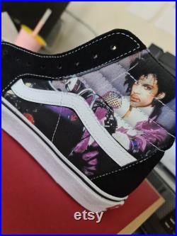 Custom Black Sk8 Hi Vans Personalize With Any Image Pets, Kids, Bands, Movies.