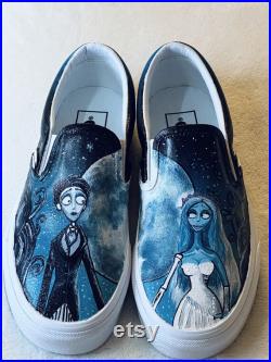 Custom Bride's Vans Shoes Painted by Hand to Order, Personalized Vans Shoes in Your Choice of Design, Customized Designs
