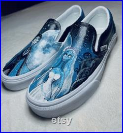 Custom Bride's Vans Shoes Painted by Hand to Order, Personalized Vans Shoes in Your Choice of Design, Customized Designs