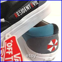 Custom HAND PAINTED Resident Evil Shoes, Custom Miranda, Resident Evil Village Vans, Gamer