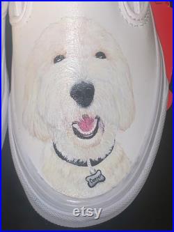 Custom Hand Painted Dog Cat Pet Portait Shoes Gift for Animal Lovers