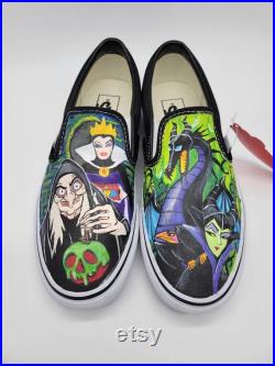 Custom Hand Painted Maleficent and Ursula shoes