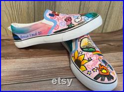 Custom Hand Painted Shoe, Made To order, Custom Vans, Sneakers, knock off vans, slip on shoes, custom shoes