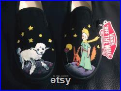 Custom Hand Painted Shoes Story Book Character with a Background and Texts (The Little Prince, Vans, Special Gift)