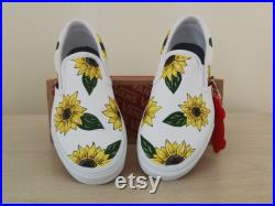 Custom Hand Painted Sunflower Vans