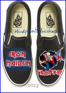 Custom Iron Maiden black Vans, Rock bans Vans,Unique gifts