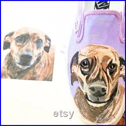 Custom Kids Painted Vans Canvas Slip On Shoes Personalized Pet Portrait Vans