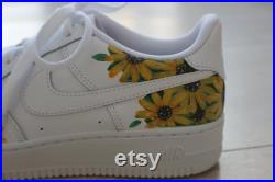 Custom Nike Air Force 1 X Sunflower and Daisy
