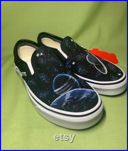 Custom Outer Space Shoes, Custom Galaxy Vans, Outer Space Vans, Custom Shoes