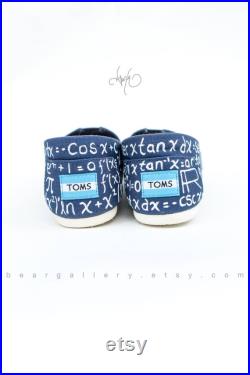 Custom Painted Calculus TOMS Shoes Hand Painted Math Shoes
