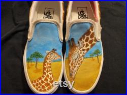 Custom Painted GIRAFFE Shoes, Vans, Toms