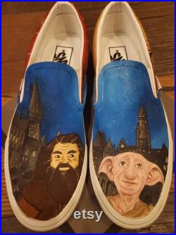 Custom Painted Harry Potter inspired shoes Hogwarts inspired shoes Harry Potter shoes