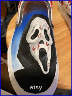 Custom Painted Scream Slip-ons