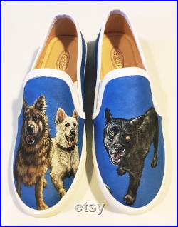Custom Painted Shoes with Dog Portraits