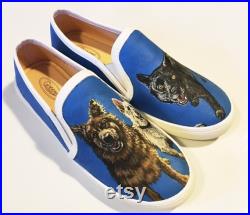 Custom Painted Shoes with Dog Portraits
