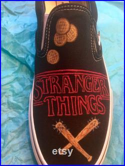 Custom Painted Stranger Things Shoes, Vans