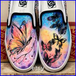 Custom Painted Vans Butterflies