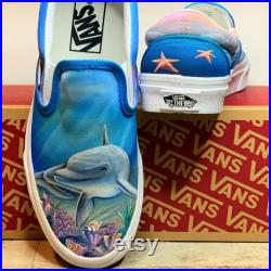 Custom Painted Vans Dolphin and Orca