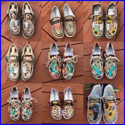 Custom Preorder for tooled leather Hey Dude shoes Please Read Description Before Purchasing