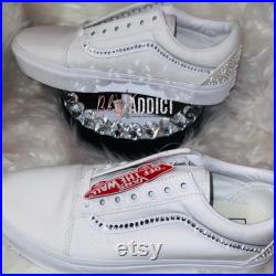 Custom SWAROVSKI Crystal Bling Vans Old Skool Sneakers for Wedding, Birthday, Gifts
