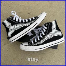Custom Skeleton Feet Shoes Converse High Top for Men and Women