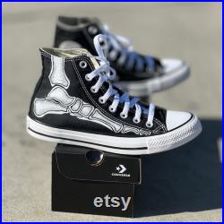 Custom Skeleton Feet Shoes Converse High Top for Men and Women