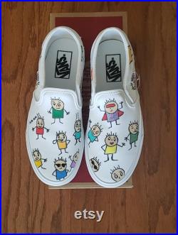 Custom Slip-On Vans Shoes, Custom Character Shoes, Hand Painted Shoes, Painted Vans, Gift