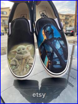 Custom Star Wars The Mandalorian Slip On Vans (Baby Yoda) Color