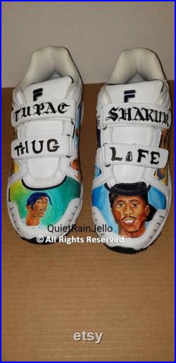 Custom Tupac Fila Sneakers 2pac Shakur Thug Life Shoes